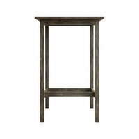 Emio Outdoor Side Bar Table, 24 Inch Top, Farmhouse Graywashed Acacia Wood - BM351321
