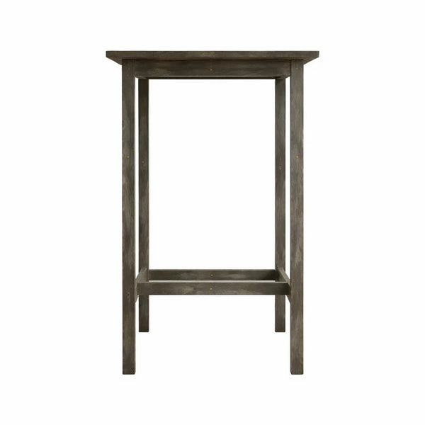 Emio Outdoor Side Bar Table, 24 Inch Top, Farmhouse Graywashed Acacia Wood - BM351321