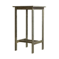 Emio Outdoor Side Bar Table, 24 Inch Top, Farmhouse Graywashed Acacia Wood - BM351321