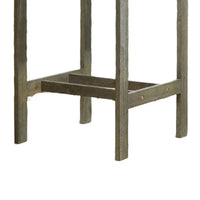 Emio Outdoor Side Bar Table, 24 Inch Top, Farmhouse Graywashed Acacia Wood - BM351321