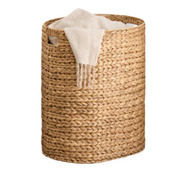 Jom Laundry Hamper, Arrow Weave Light Brown Hyacinth Basket, 22 Inch Oval - BM351324