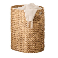 Jom Laundry Hamper, Arrow Weave Light Brown Hyacinth Basket, 22 Inch Oval - BM351324