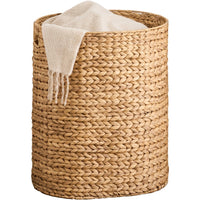 Jom Laundry Hamper, Arrow Weave Light Brown Hyacinth Basket, 22 Inch Oval - BM351324