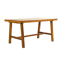 Mery Outdoor Dining Table, 59 Inch Slatted Top, Brown Acacia Wood - BM351325