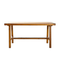Mery Outdoor Dining Table, 59 Inch Slatted Top, Brown Acacia Wood - BM351325