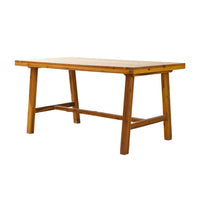 Mery Outdoor Dining Table, 59 Inch Slatted Top, Brown Acacia Wood - BM351325