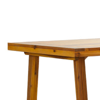 Mery Outdoor Dining Table, 59 Inch Slatted Top, Brown Acacia Wood - BM351325