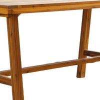 Mery Outdoor Dining Table, 59 Inch Slatted Top, Brown Acacia Wood - BM351325