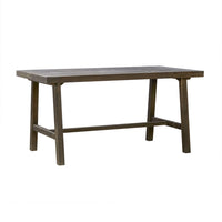 Mery Outdoor Dining Table, 59 Inch Slatted Top, Gray Washed Acacia Wood - BM351326