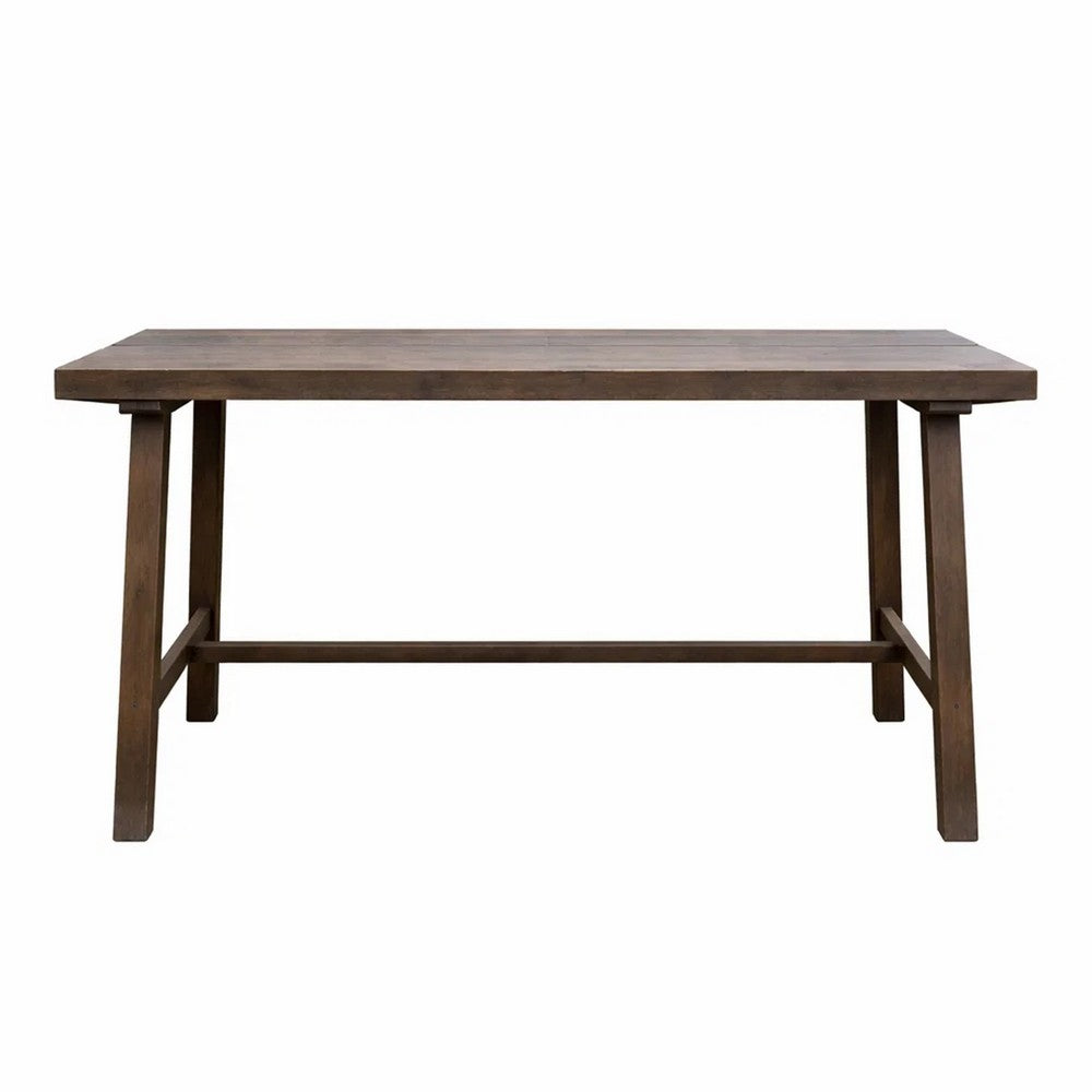 Mery Outdoor Dining Table, 59 Inch Slatted Top, Gray Washed Acacia Wood - BM351326