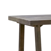 Mery Outdoor Dining Table, 59 Inch Slatted Top, Gray Washed Acacia Wood - BM351326