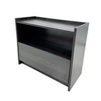Roby Nightstand, Raised Border Top, Storage Shelf and Drawer, Dark Gray - BM351330