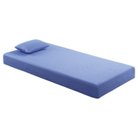 Fia Twin Mattress with 1 Pillow, Charcoal Gel Firm Memory Foam, Blue 7 Inch - BM351369