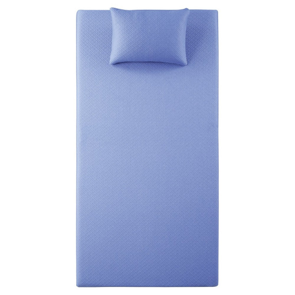 Fia Twin Mattress with 1 Pillow, Charcoal Gel Firm Memory Foam, Blue 7 Inch - BM351369