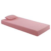 Fia Twin Mattress with 1 Pillow, Charcoal Gel Firm Memory Foam, Pink 7 Inch - BM351370
