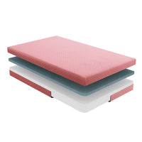 Fia Twin Mattress with 1 Pillow, Charcoal Gel Firm Memory Foam, Pink 7 Inch - BM351370