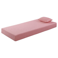 Fia Twin Mattress with 1 Pillow, Charcoal Gel Firm Memory Foam, Pink 7 Inch - BM351370