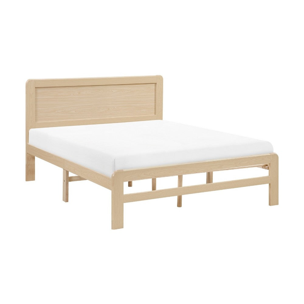 Cary Full Size Platform Bed, Original Scandinavian Style Natural Brown - BM351385