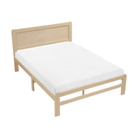 Cary Full Size Platform Bed, Original Scandinavian Style Natural Brown - BM351385