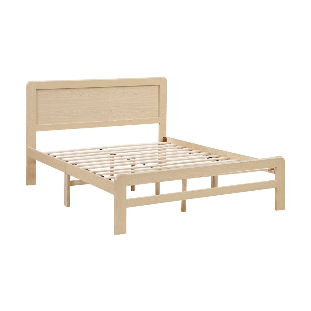 Cary Full Size Platform Bed, Original Scandinavian Style Natural Brown - BM351385