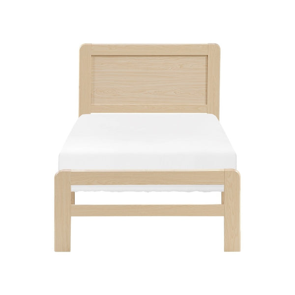 Cary Twin Size Platform Bed, Original Scandinavian Style Natural Brown - BM351386