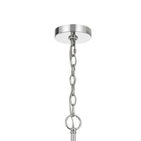 Kera 8 Light Candelabra Chandelier, 30 Inch Wide Arm Modern Chrome Metal - BM351638