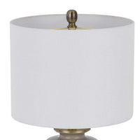 Table Lamp, White Drum Shade, 26 Inch Sand Gray Ceramic Vase Base - BM351640