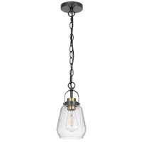 Lantern Accent Ceiling Pendant Light, Clear Glass Shade, 13 Inch Black - BM351645
