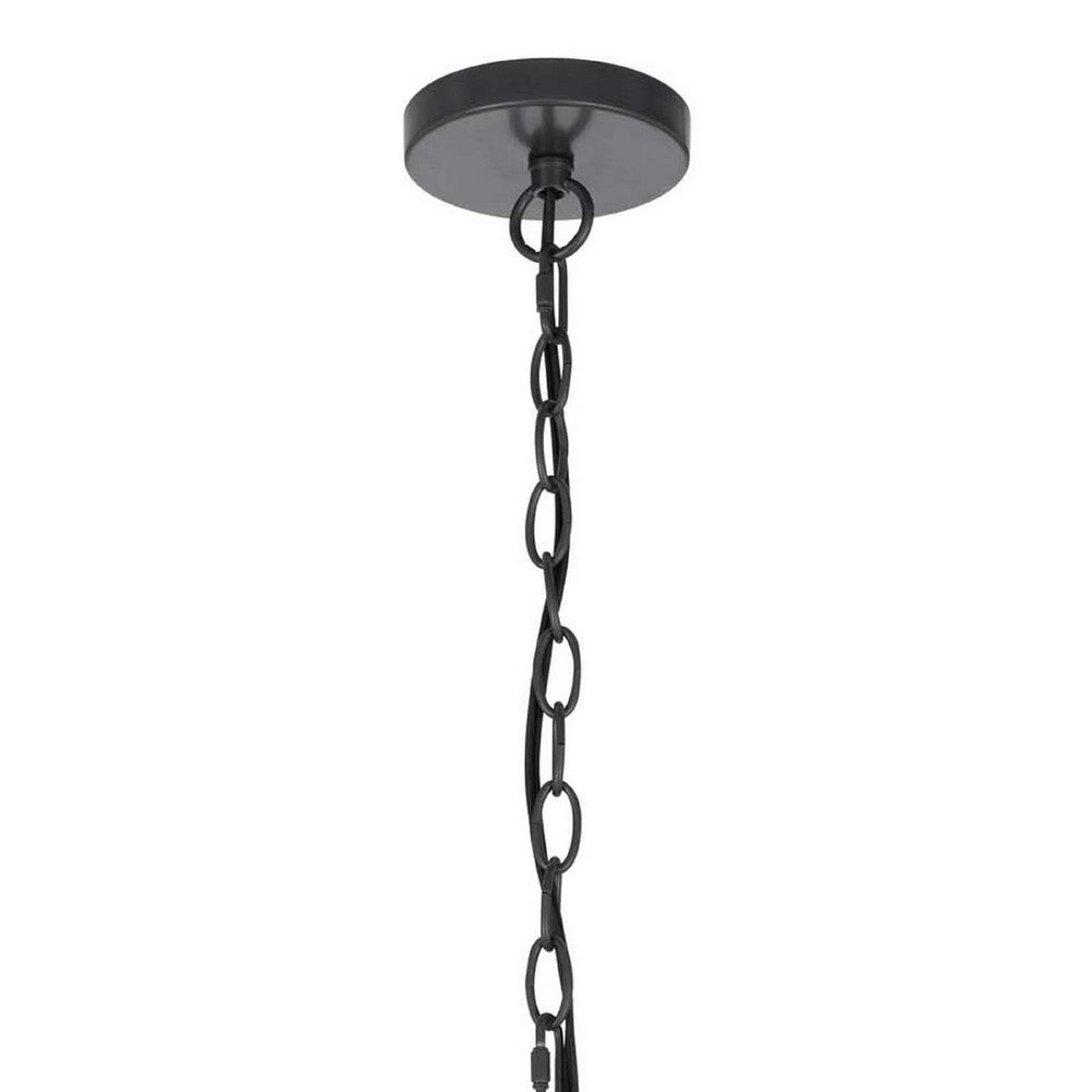 Lantern Accent Ceiling Pendant Light, Clear Glass Shade, 13 Inch Black - BM351645