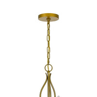 3 Light Candelabra Chandelier with Glass Shades, 25 Inch Antique Brass - BM351646