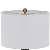 Table Lamp, White Drum Shade, 26 Inch Hotel Quality Black Ceramic Base - BM351647