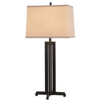 Liam Table Lamp, Gray Drum Shade, 30 Inch Oil Rubbed Black Footed Base - BM351652