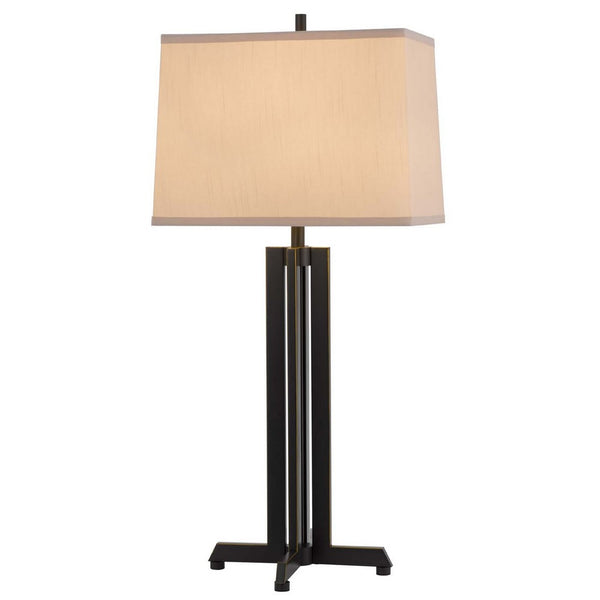 Liam Table Lamp, Gray Drum Shade, 30 Inch Oil Rubbed Black Footed Base - BM351652