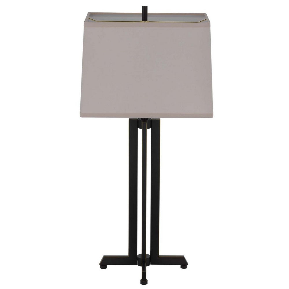 Liam Table Lamp, Gray Drum Shade, 30 Inch Oil Rubbed Black Footed Base - BM351652