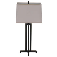 Liam Table Lamp, Gray Drum Shade, 30 Inch Oil Rubbed Black Footed Base - BM351652