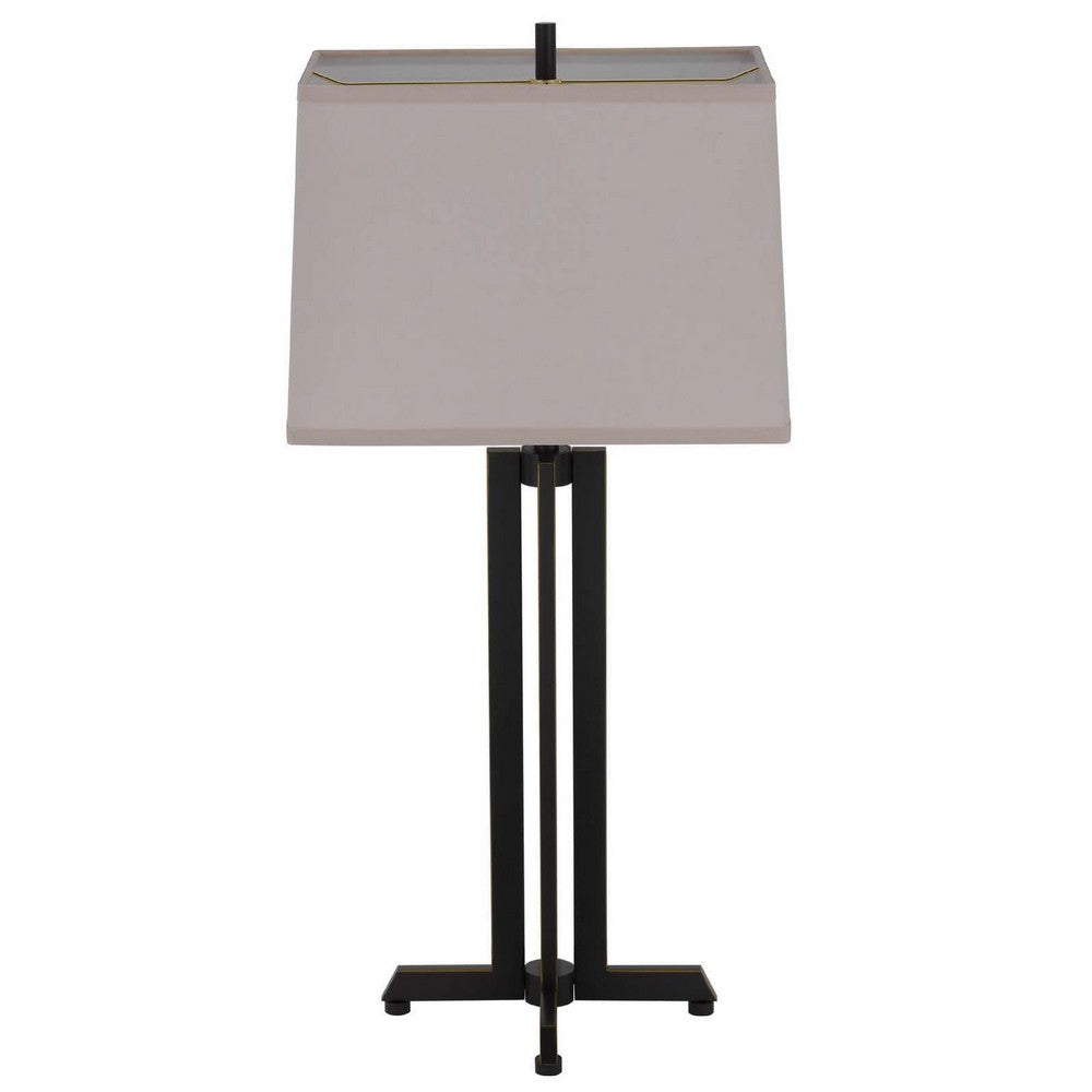 Liam Table Lamp, Gray Drum Shade, 30 Inch Oil Rubbed Black Footed Base - BM351652