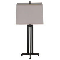 Liam Table Lamp, Gray Drum Shade, 30 Inch Oil Rubbed Black Footed Base - BM351652