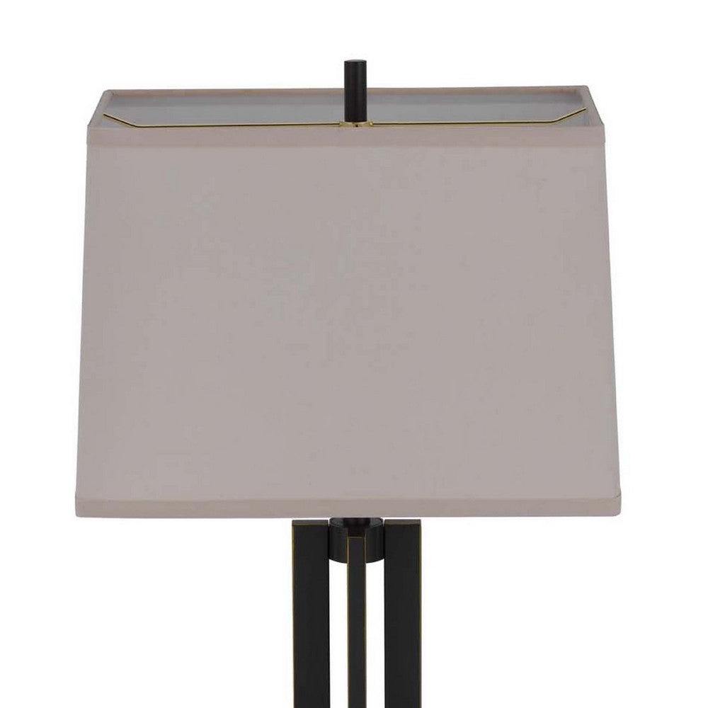 Liam Table Lamp, Gray Drum Shade, 30 Inch Oil Rubbed Black Footed Base - BM351652
