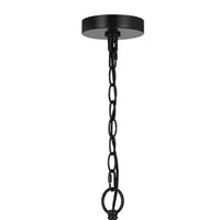 4-Light Dome Style Pendant Chandelier, Burlap, 25 Inch Black - BM351654