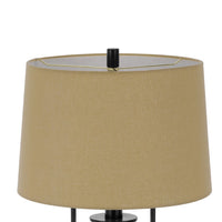 Table Lamp with LED Light, Burlap Shade, 31 Inch Black Lantern Base - BM351667