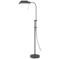 Arc Floor Lamp with Pull Chain, 42-58 Inch Adjustable Pole, Gray Metal - BM351672