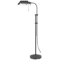Arc Floor Lamp with Pull Chain, 42-58 Inch Adjustable Pole, Gray Metal - BM351672