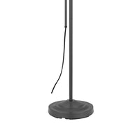 Arc Floor Lamp with Pull Chain, 42-58 Inch Adjustable Pole, Gray Metal - BM351672