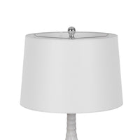 Table Lamp Set of 2, Sculpted Slim Neck Glass Base, Off White Shade - BM351673