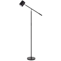 Floor Lamp with Touch Dimmer, 68 Inch Angled Adjustable Arm, Black Metal - BM351674