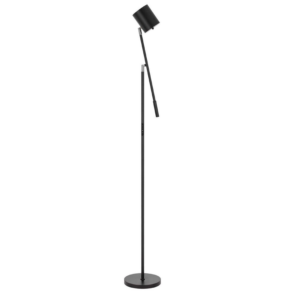 Floor Lamp with Touch Dimmer, 68 Inch Angled Adjustable Arm, Black Metal - BM351674