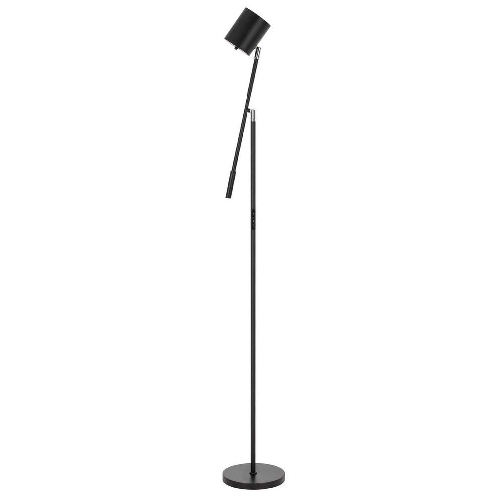 Floor Lamp with Touch Dimmer, 68 Inch Angled Adjustable Arm, Black Metal - BM351674