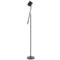 Floor Lamp with Touch Dimmer, 68 Inch Angled Adjustable Arm, Black Metal - BM351674