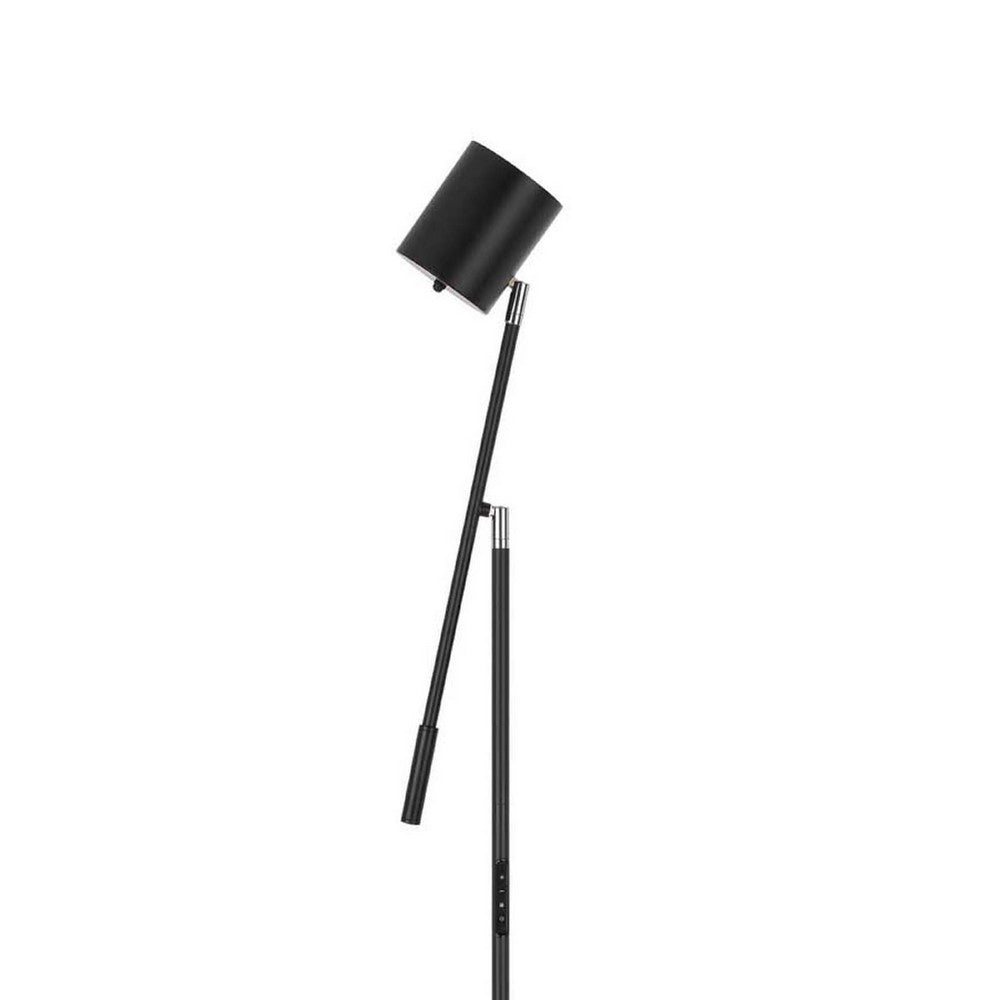 Floor Lamp with Touch Dimmer, 68 Inch Angled Adjustable Arm, Black Metal - BM351674
