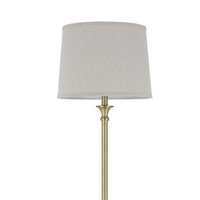 Floor Lamp with Light Gray Hardback Linen Shade, 61 Inch Antique Brass - BM351675